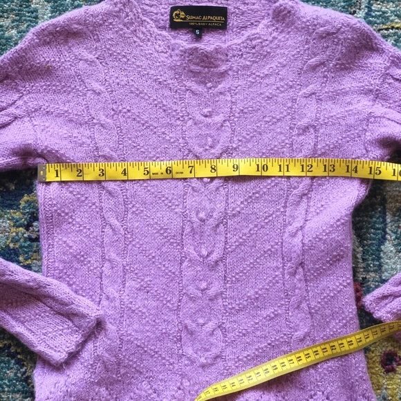 100% baby alpaca lavender sweater xs all - Picture 4 of 4